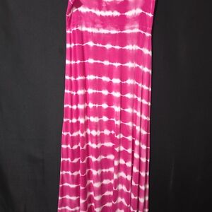 Design History Hot Pink and White Tie-Dye Maxi Skirt